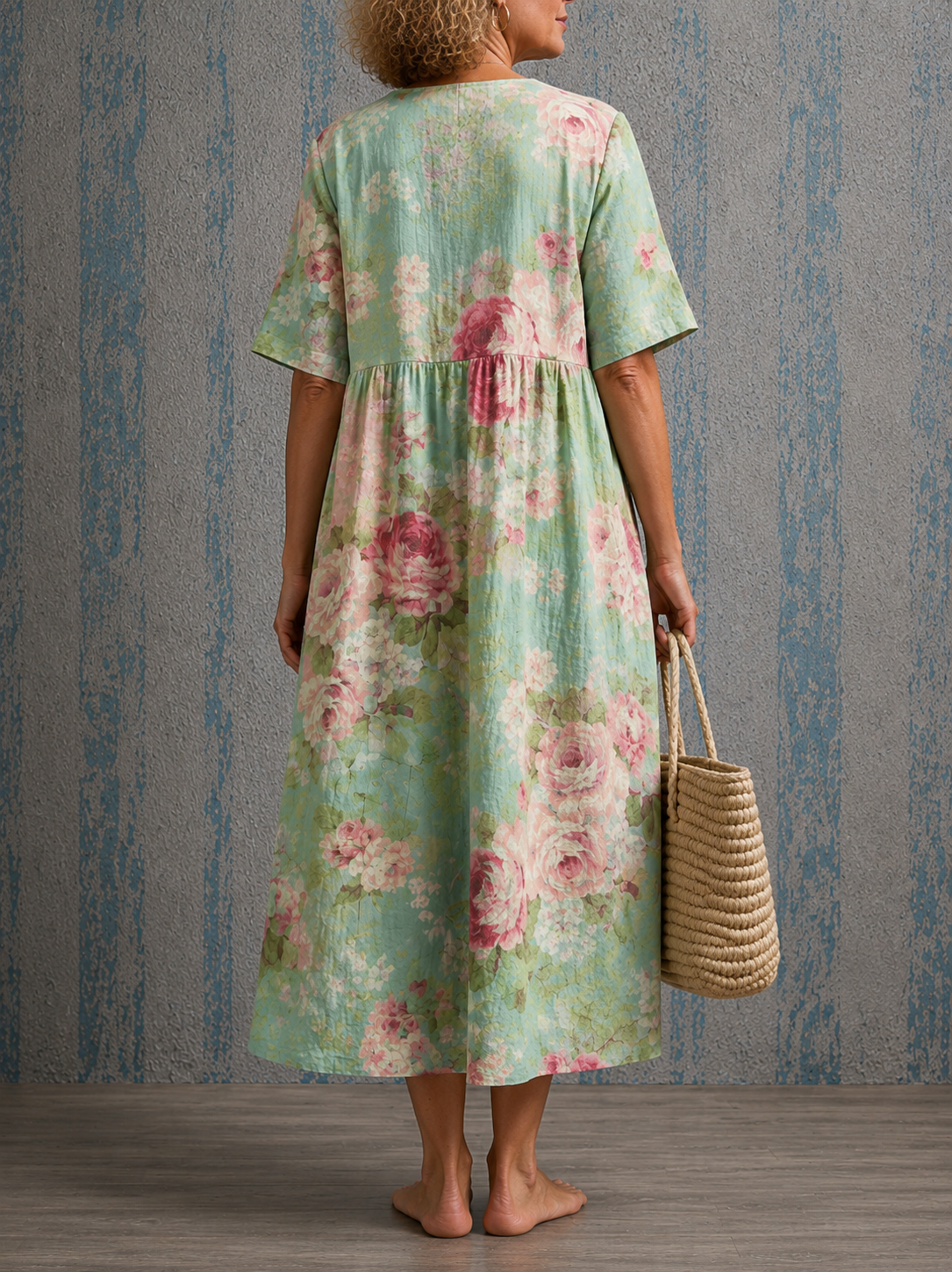 Cynthia | Half Sleeve Linen Dress