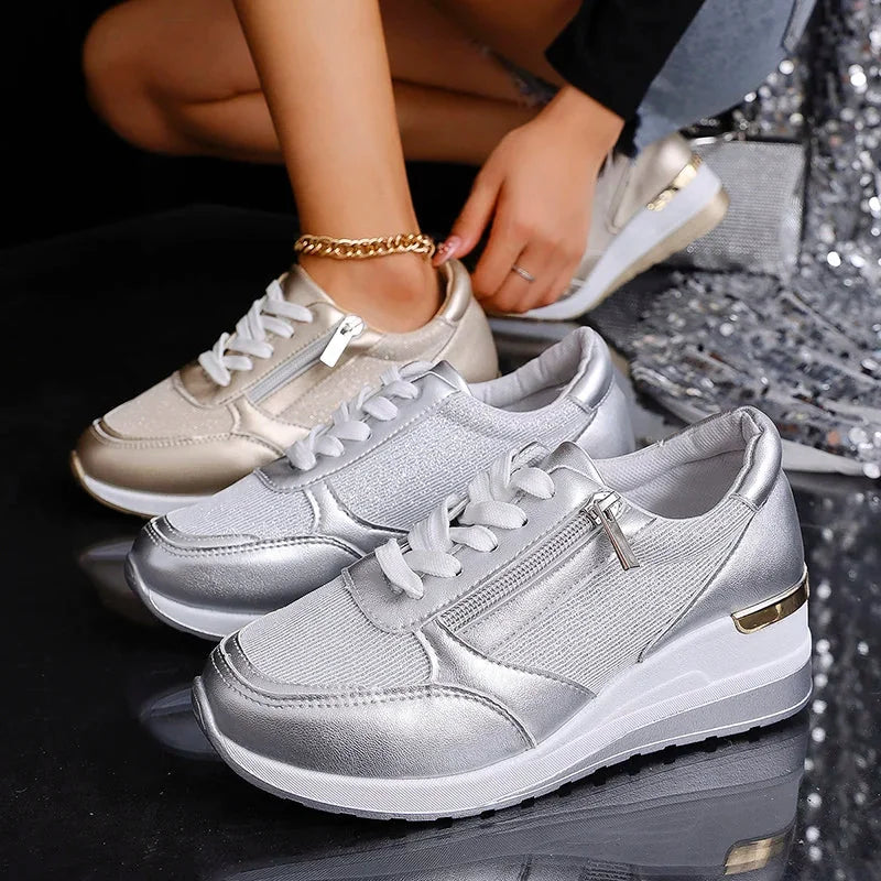 Dina | Metallic Comfort Sneakers