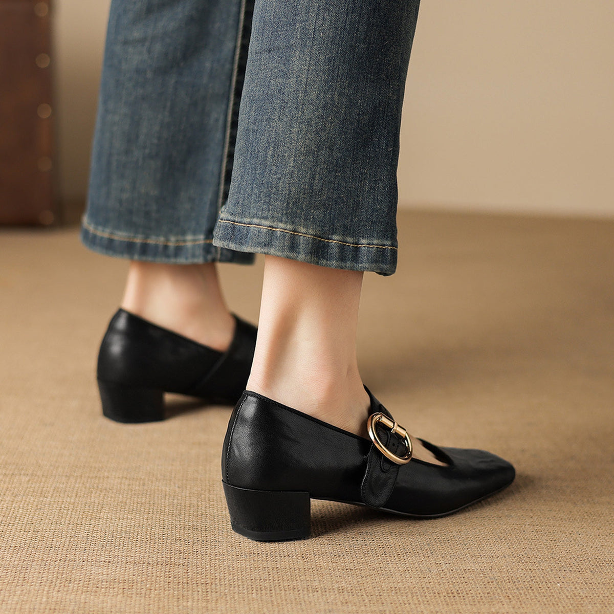 Vivi Genuine Leather Mary Jane Heels
