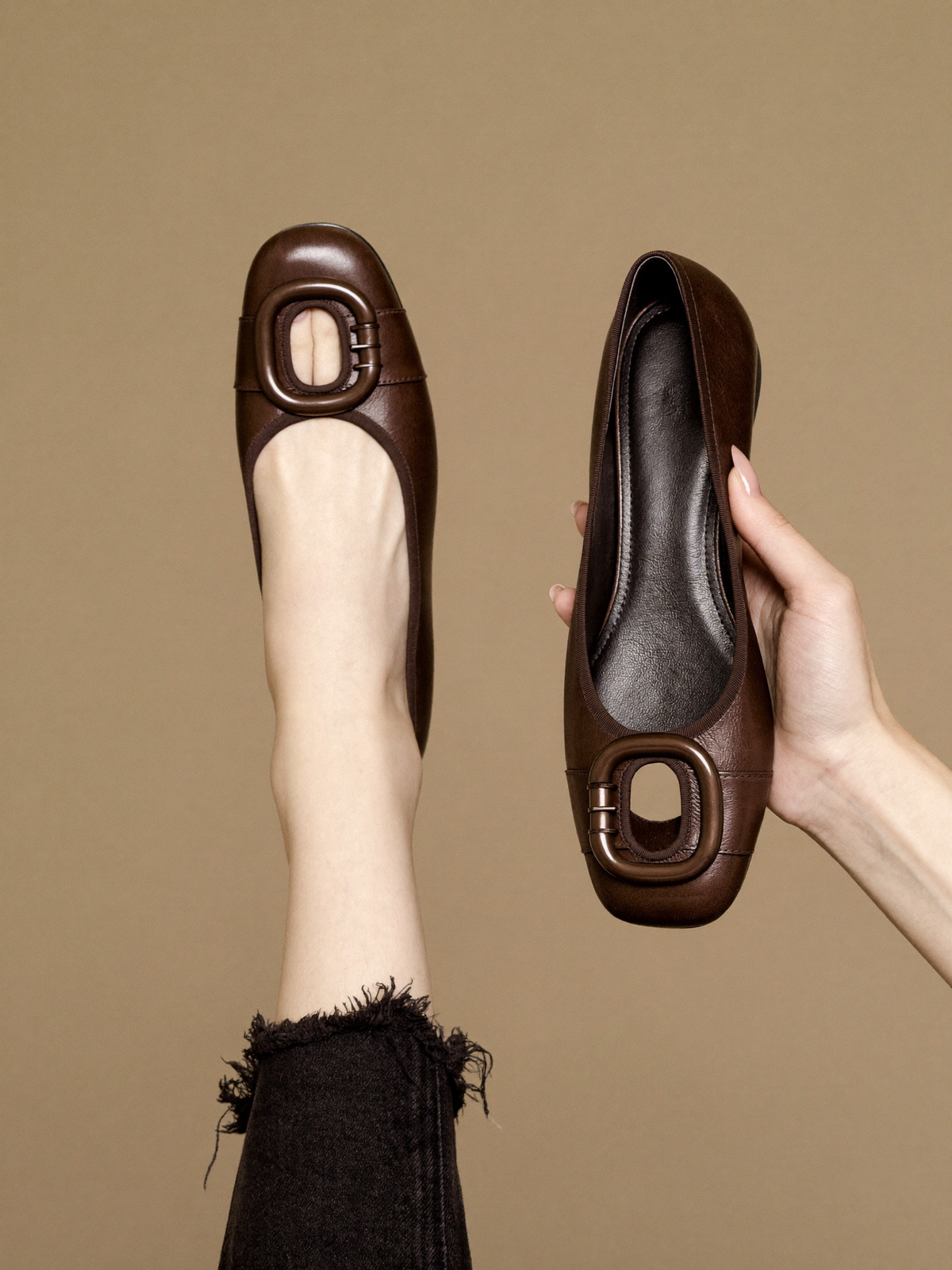 Carolina Square Toe Flats