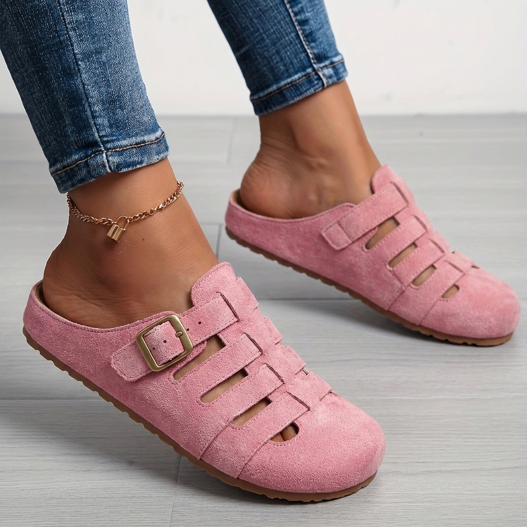 Clara Comfortable Buckle Mule Sandals