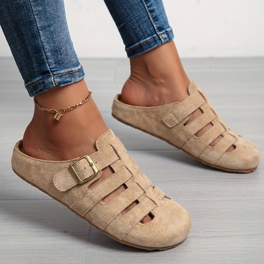 Clara Comfortable Buckle Mule Sandals
