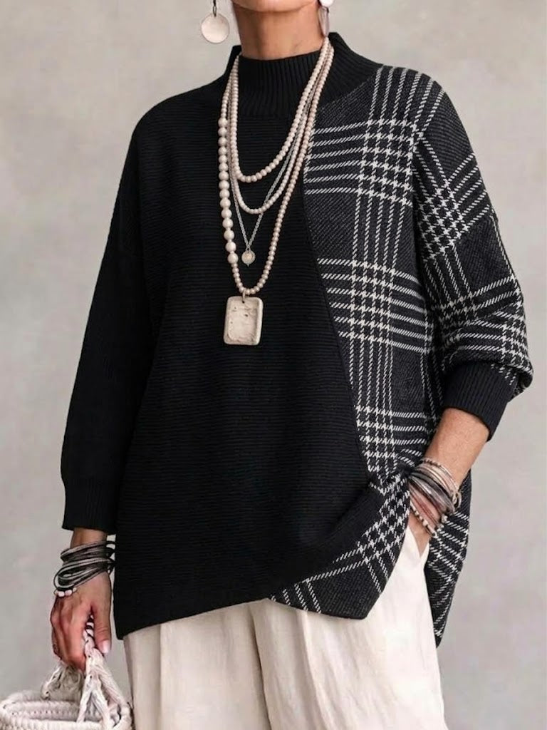 Tamsin™ Asymmetrical Mock-Neck Sweater