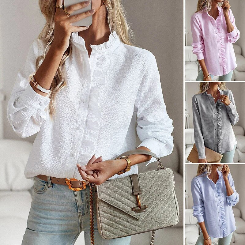Clara | Ruffle Trim Blouse