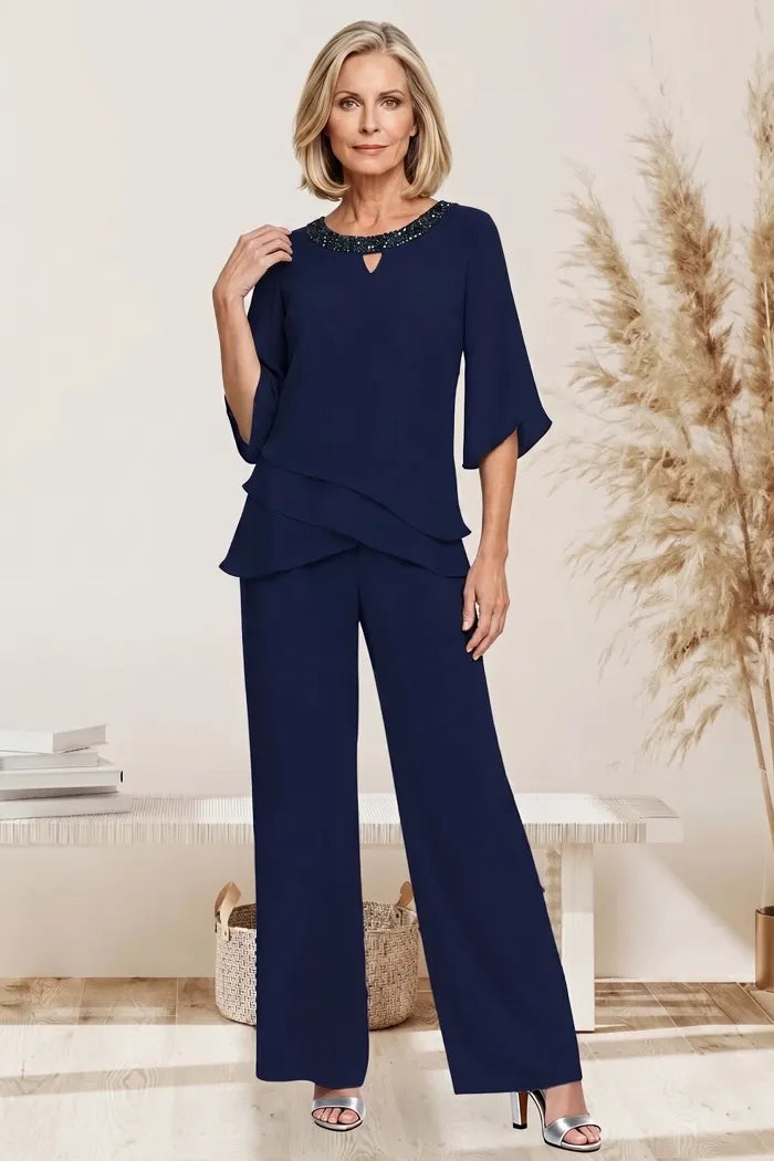 Sophisticated Loose-Fit Formal Pant Set