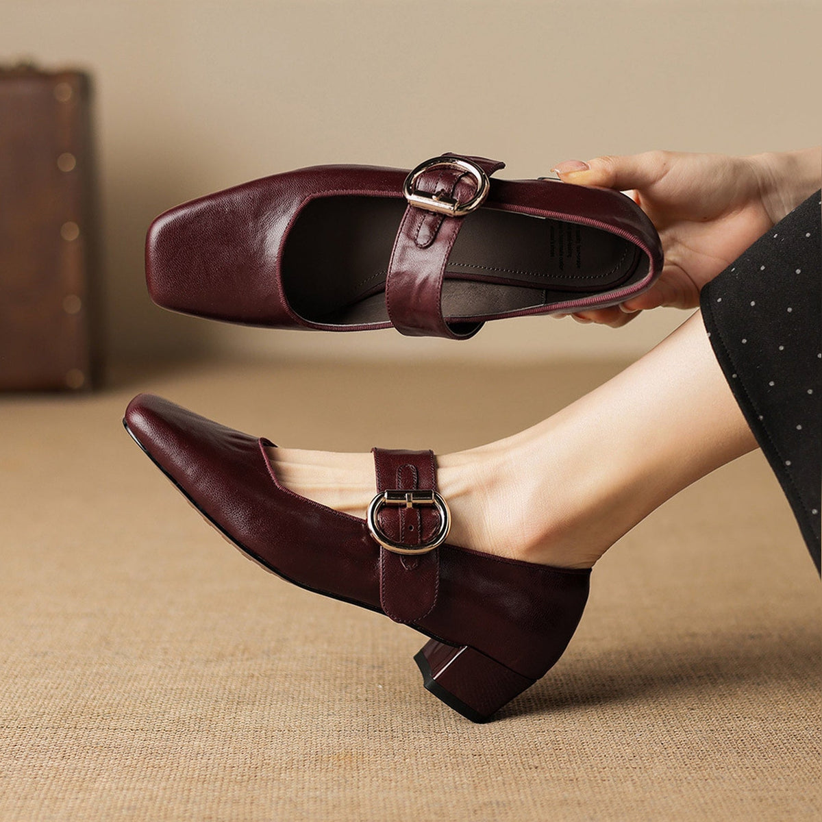 Vivi Genuine Leather Mary Jane Heels