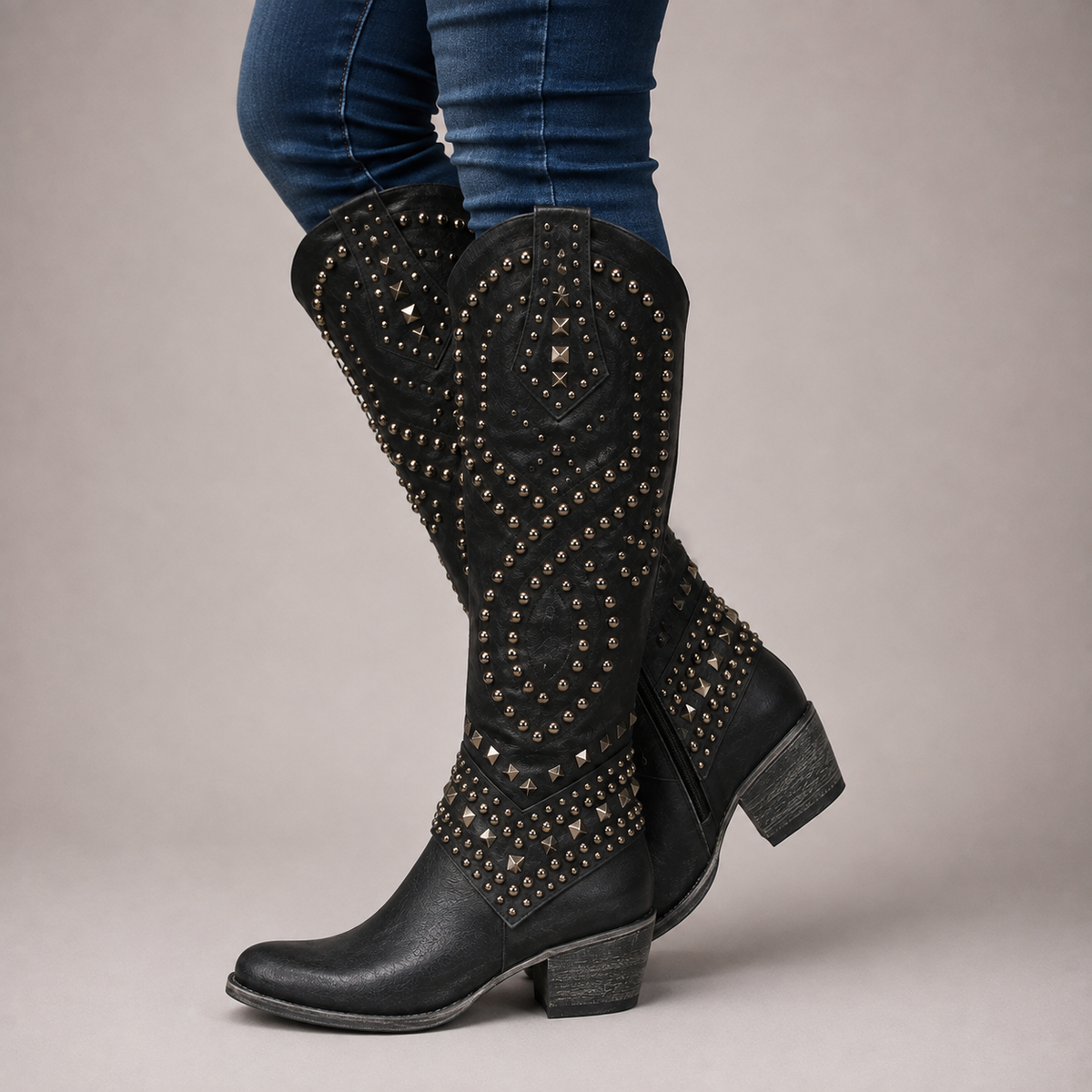 Orena Studded Knee-High Boots